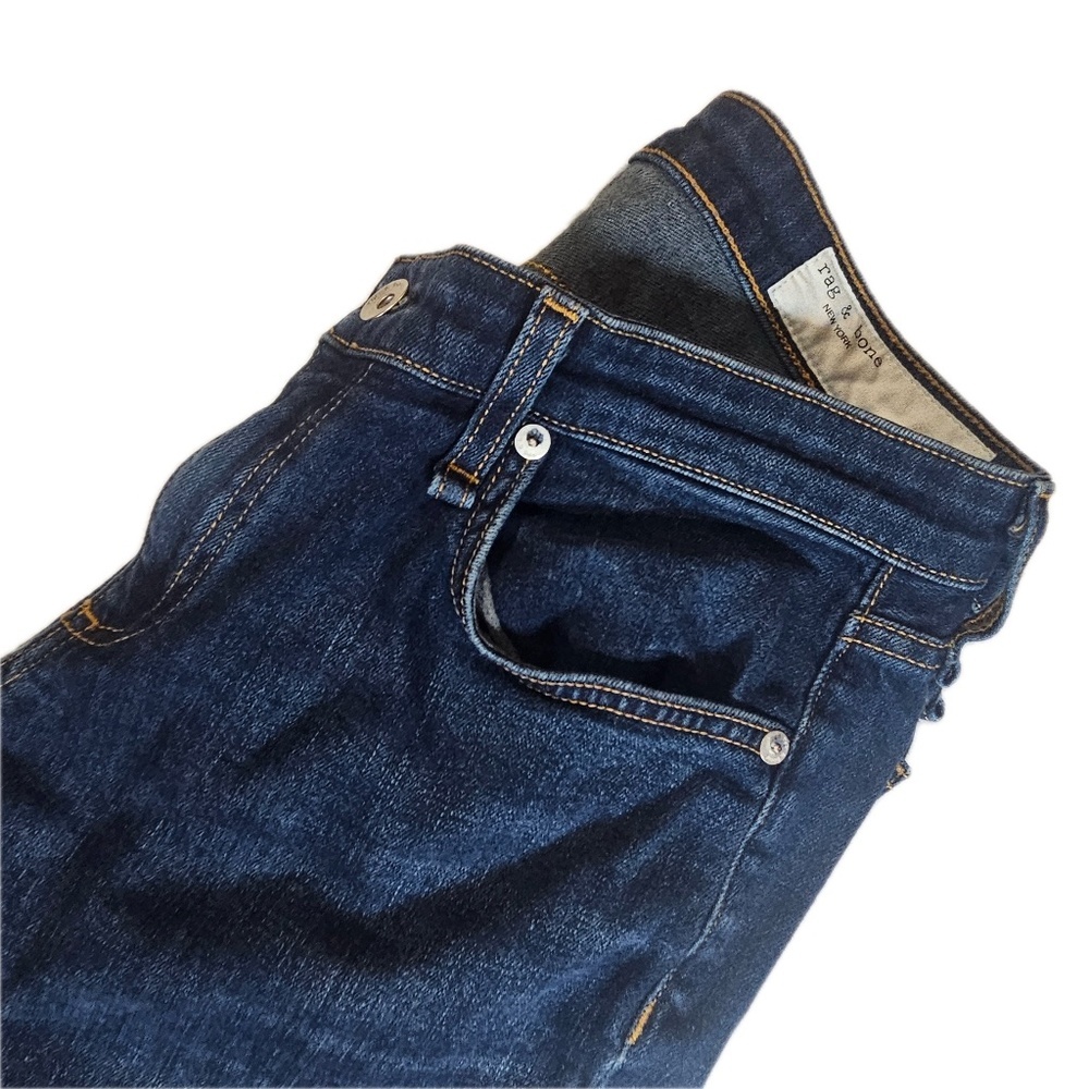 Rag & Bone Jeans Womens 26 Blue Denim Dre Low-Rise Made in USA Slim Boyfriend - Picture 11 of 12